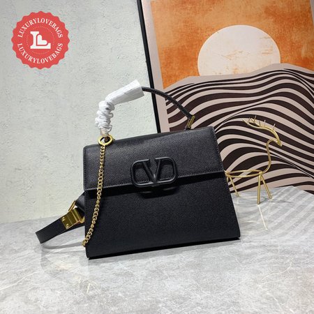 Valentino Small Vsling Grainy Calfskin Handbag Black WB0F53KGW_R82