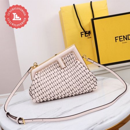 Fendi First Small Pink Braided Leather Bag