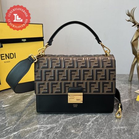 Fendi Kan I Black Leather Bag 8BT315A5TZF13WB