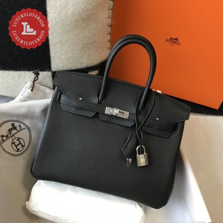 Hermes Birkin 25 Vert Fonce Togo Palladium Hardware Black