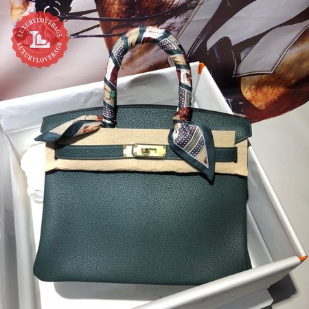 Hermes Birkin HAC Togo 30 Noir Green