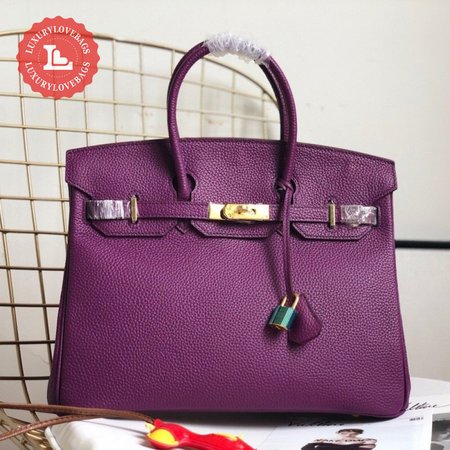 Hermes Birkin HAC Togo 30 Noir Purple