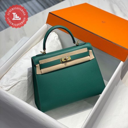 Hermes Kelly 25 Sellier Vert Vertigo Epsom Gold Hardware