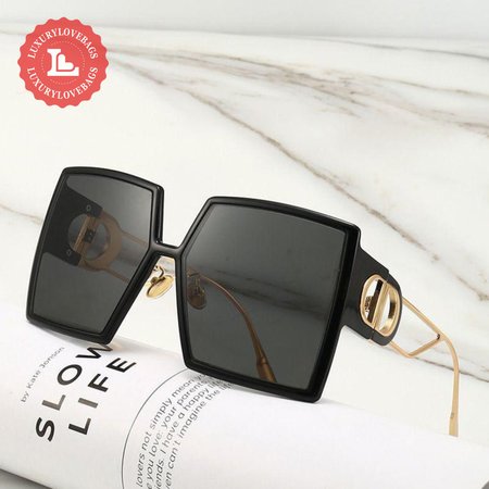 30MONTAIGNE SU Oversized Black Square Sunglasses