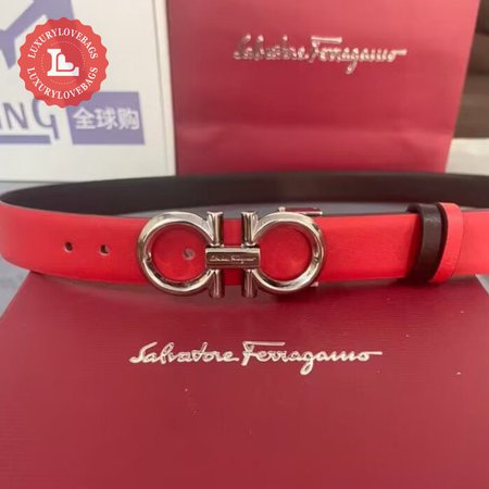 Ferragamo Double Gancini Reversible Leather Belt