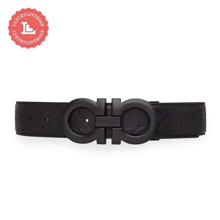 Ferragamo Men's Gancini Logo Leather Belt