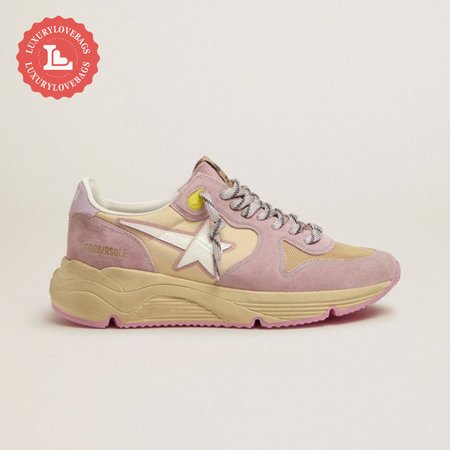 Pastel Pink Running Sole Sneakers With White Star