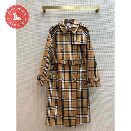 Burberry Check Gabardine Trench Coat