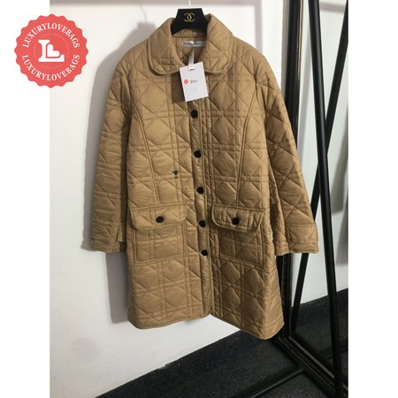 Dior CD Small Bee Rhombus Mid-Length Padded Coat