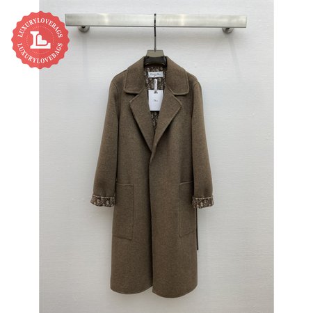 Dior Logo Reversible Lapel Wool Coat