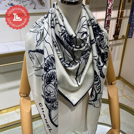 Chanel Double-sided Cashmere Printed Square Scarf