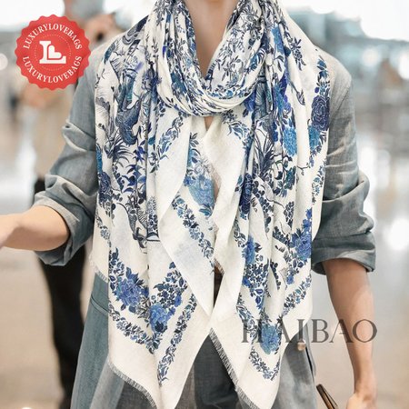 Dior Cashmere Fabric Long Scarf