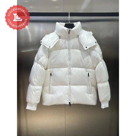 Moncler Autumn And Winter Hooded Down Jacket White