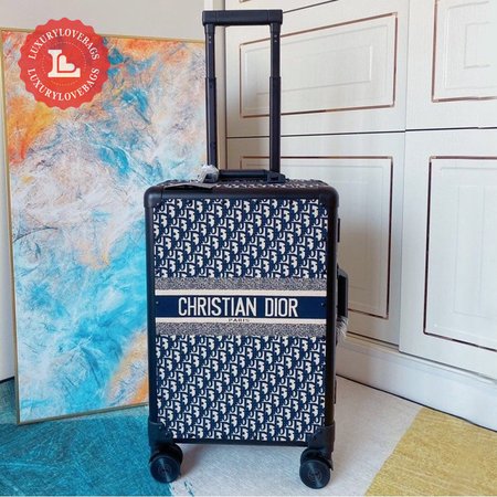 Diortravel Suitcase Blue Dior Oblique Technical Jacquard