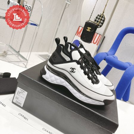 Chanel Sneakers Fabric & Suede Calfskin White/Black 35-40