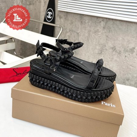 Christian Louboutin Sandals Pyraclou 60 mm Espadrilles Black 35-39