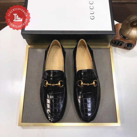 Gucci Jordaan Crocodile Loafer Black 38-44