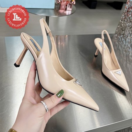 Prada Brushed Leather Slingback Pumps 35-39