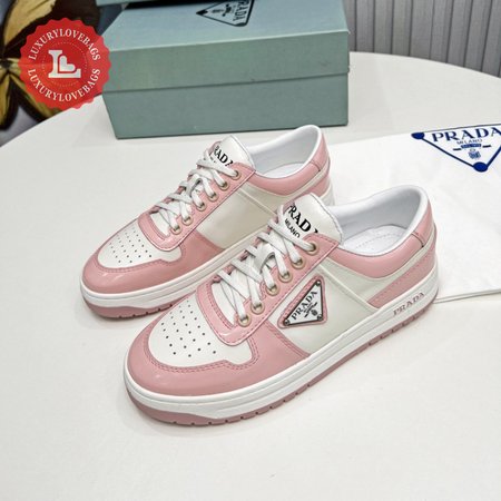 Prada District Perforated Leather Sneakers Pink 35-39