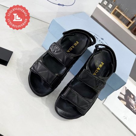 Prada Padded Nappa Leather Sandals Black 35-40