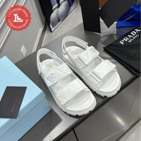 Prada Padded Nappa Leather Sandals White 35-40