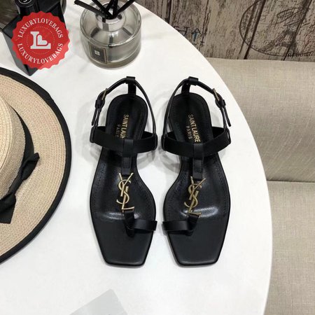 YSL Cassandra Sandals In Smooth Leather Black 35-40