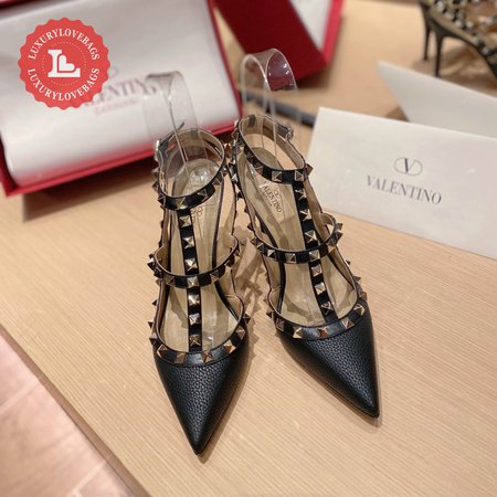 Valentino Rockstud Grainy Leather Ankle Strap Pump 100 MM 35-39