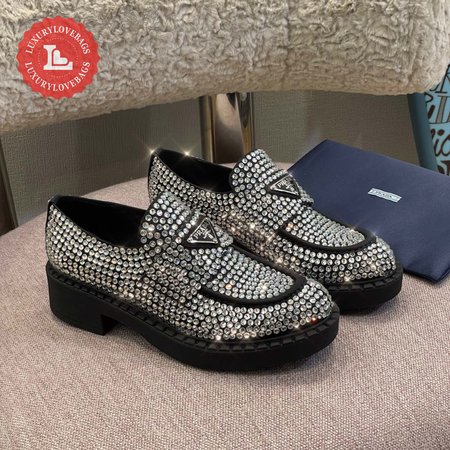 Prada Satin Loafers With Crystals 35-41